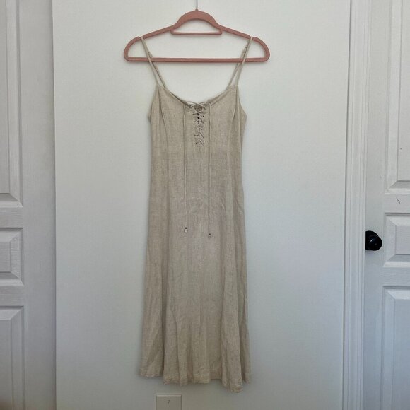 Gentle Fawn Wesley Linen Dress Beige XS | Cottagecore Boho Minimalist Chic - Picture 2 of 9